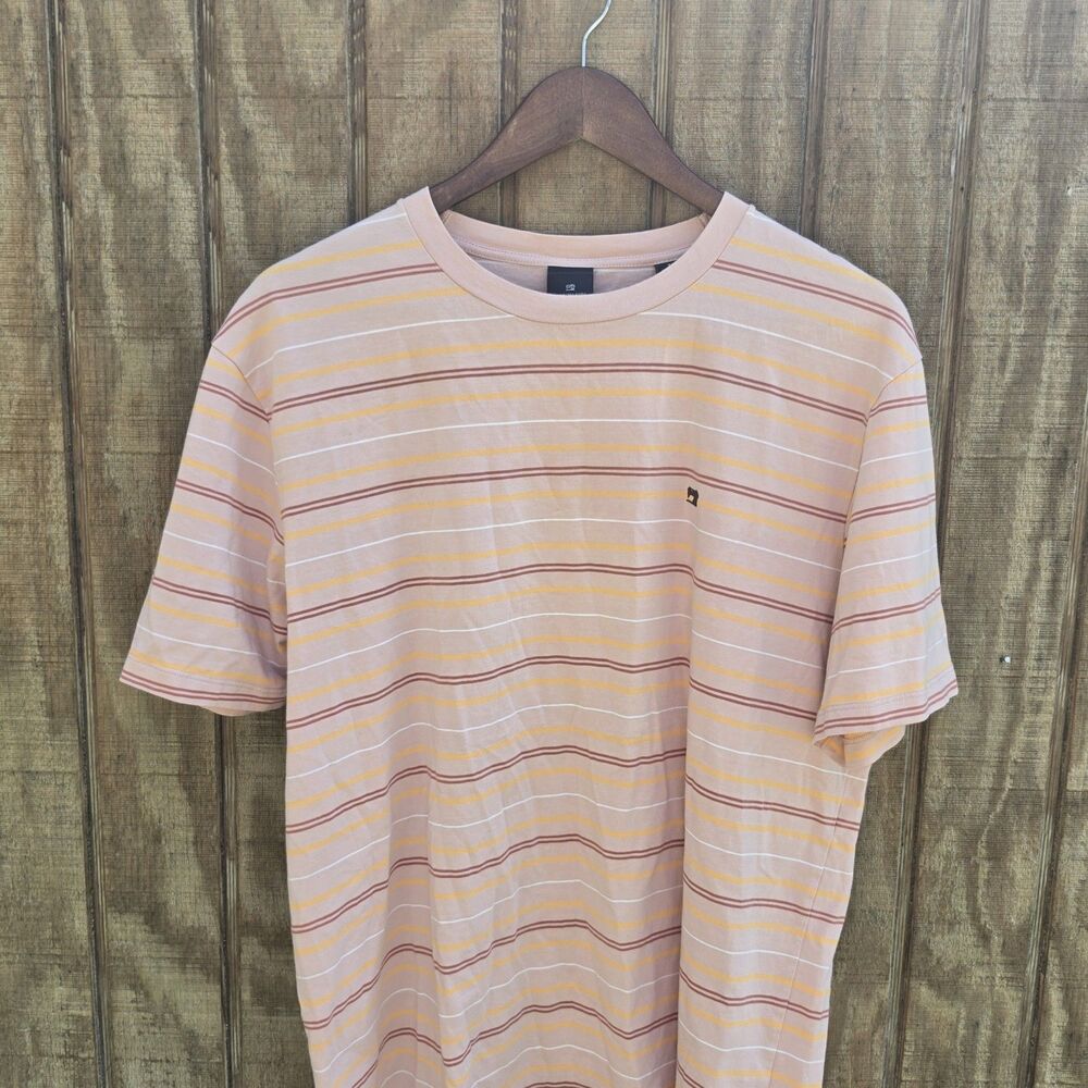 Scotch & Soda Amsterdam Couture Peach With Coral Striped TShirt Mens Size XL
